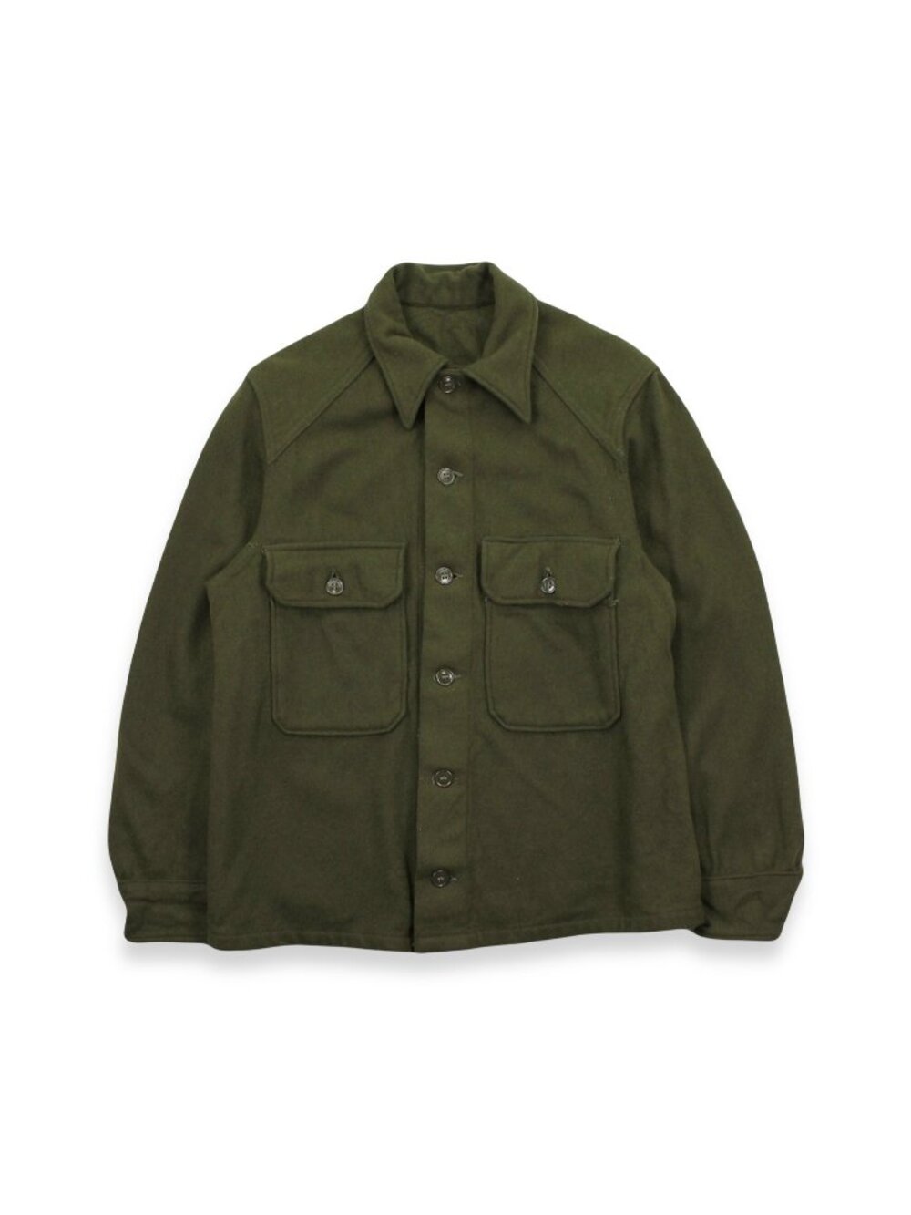 Vintage Military Wool Button Up Shirt M